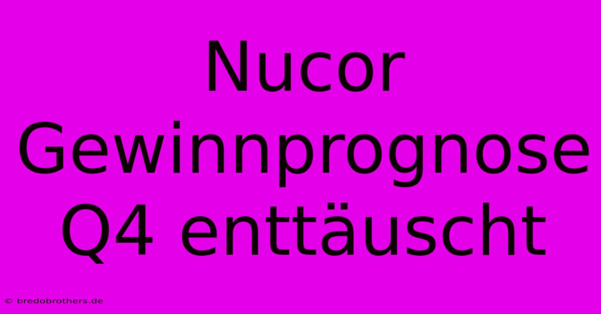 Nucor Gewinnprognose Q4 Enttäuscht