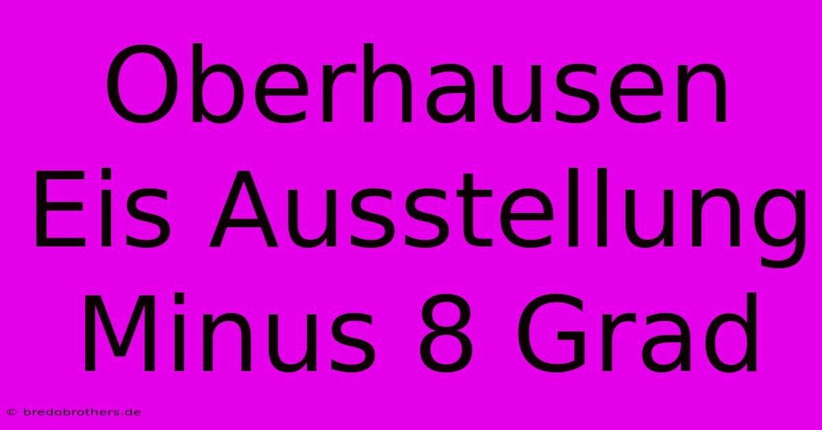 Oberhausen Eis Ausstellung Minus 8 Grad