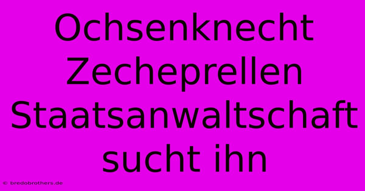 Ochsenknecht Zecheprellen Staatsanwaltschaft Sucht Ihn