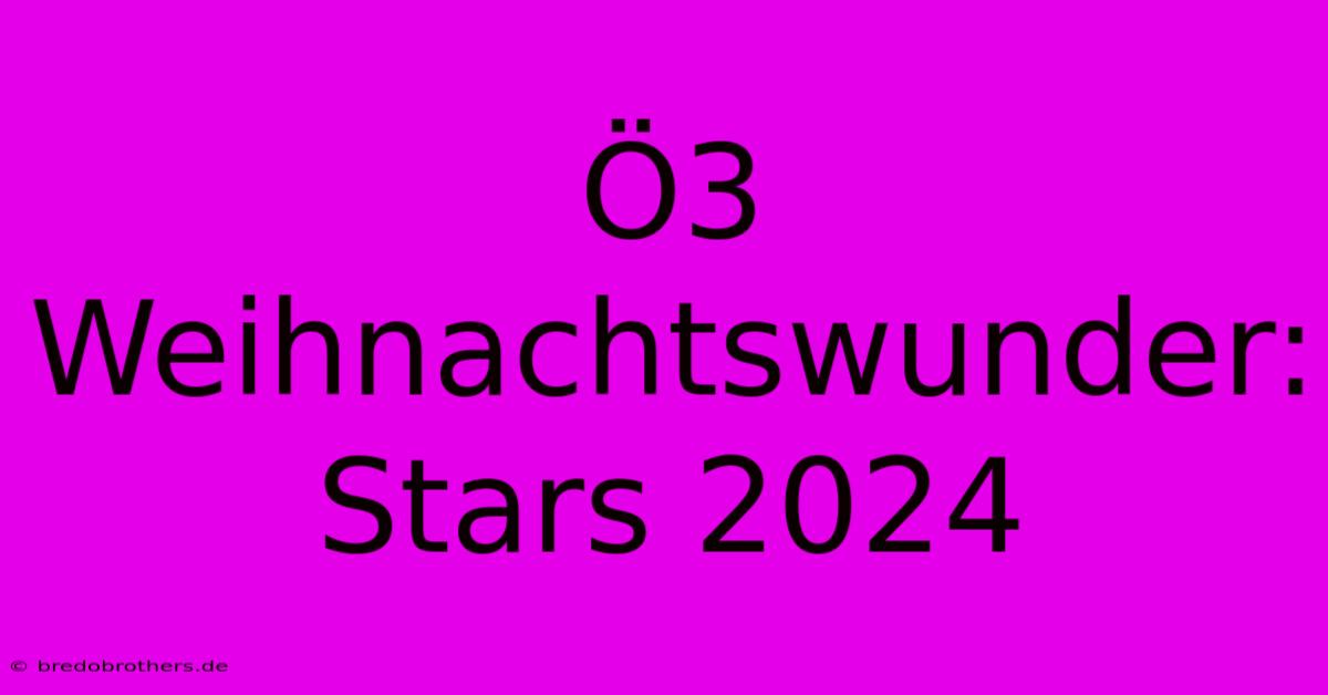 Ö3 Weihnachtswunder: Stars 2024