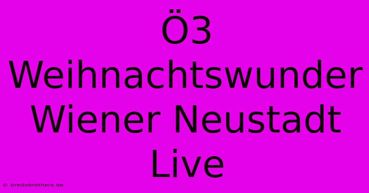 Ö3 Weihnachtswunder Wiener Neustadt Live