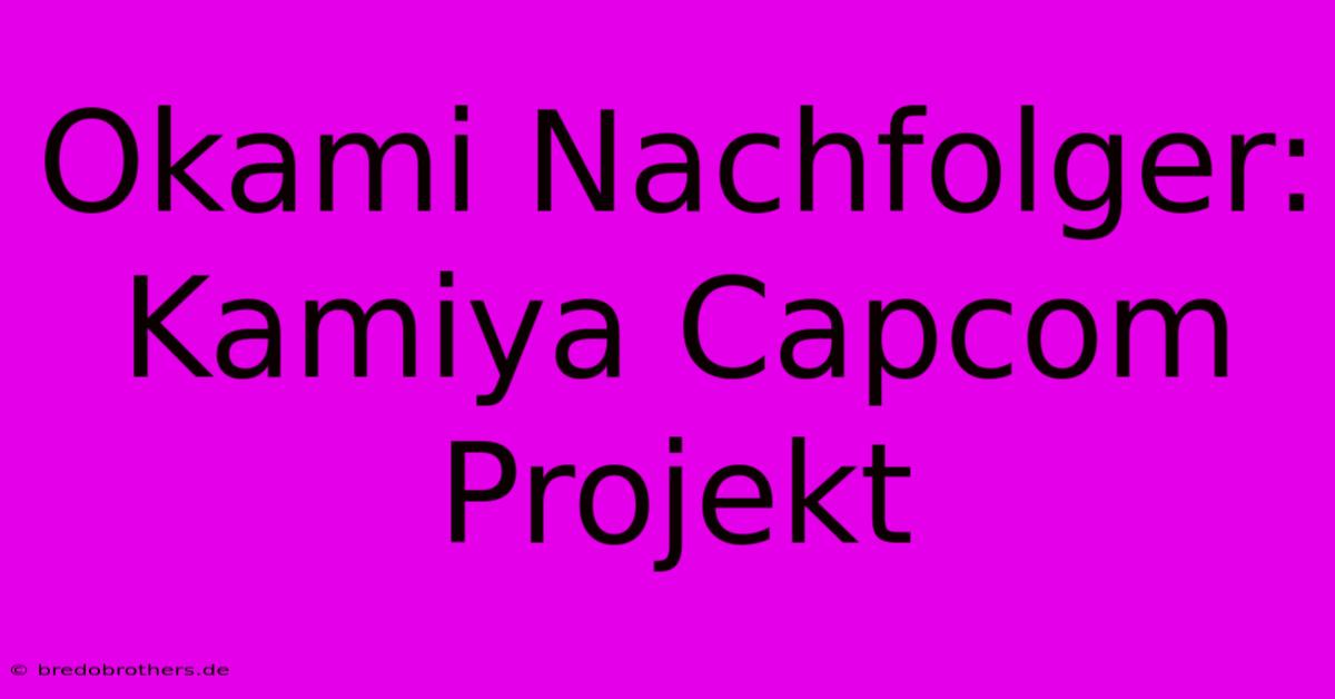 Okami Nachfolger: Kamiya Capcom Projekt