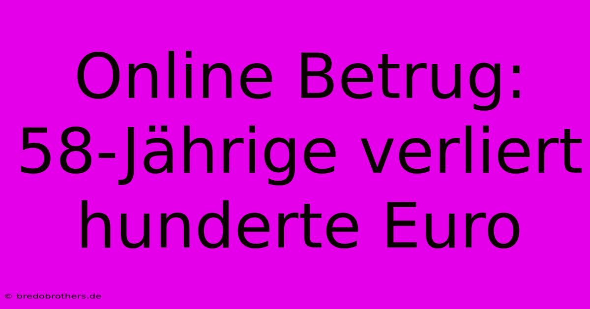 Online Betrug: 58-Jährige Verliert Hunderte Euro