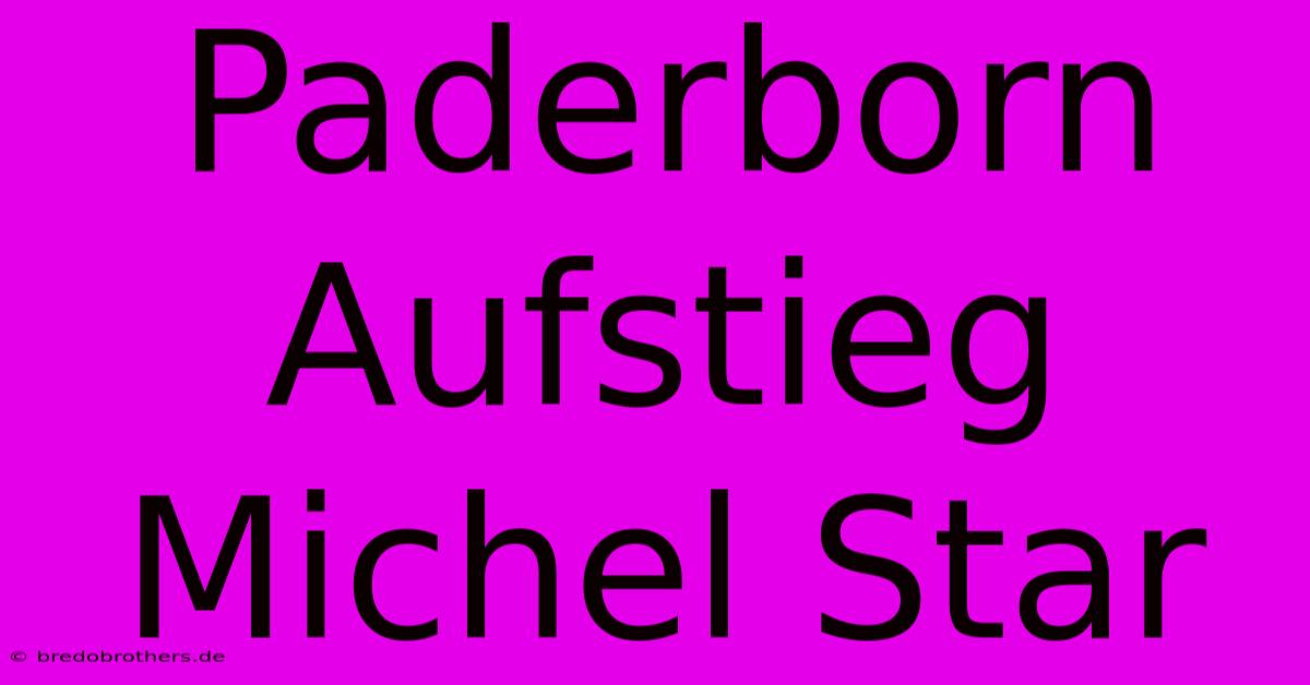 Paderborn Aufstieg Michel Star