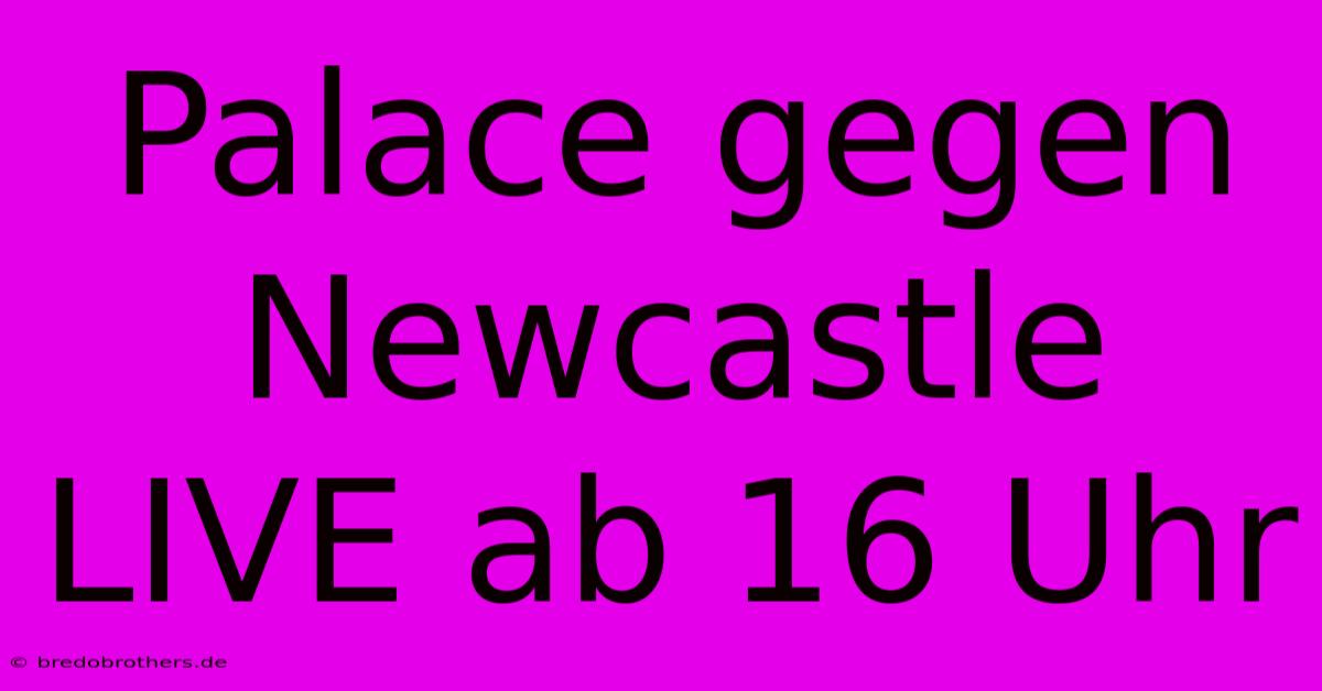 Palace Gegen Newcastle LIVE Ab 16 Uhr