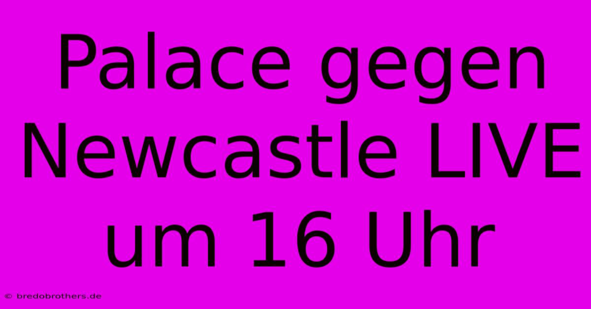 Palace Gegen Newcastle LIVE Um 16 Uhr