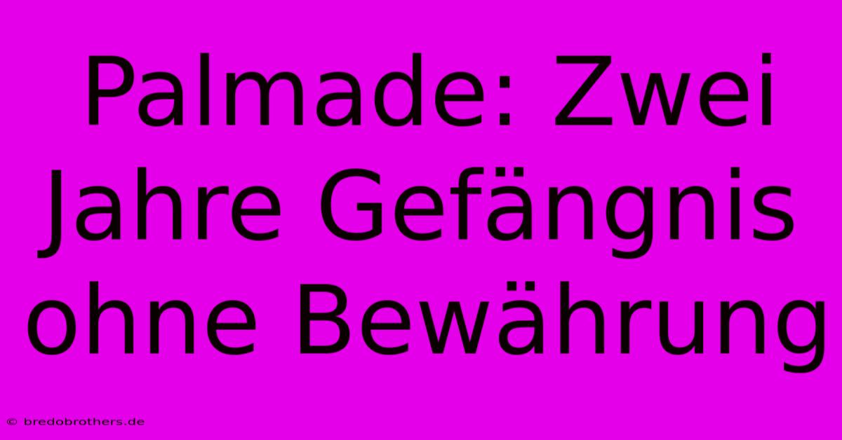 Palmade: Zwei Jahre Gefängnis Ohne Bewährung