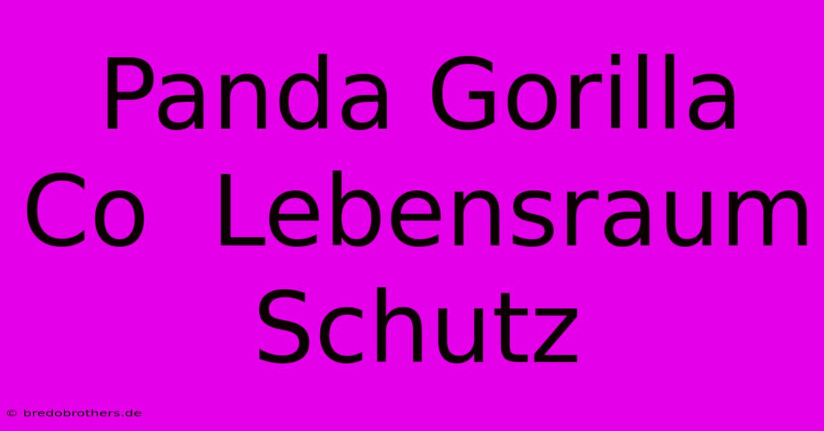 Panda Gorilla Co  Lebensraum Schutz