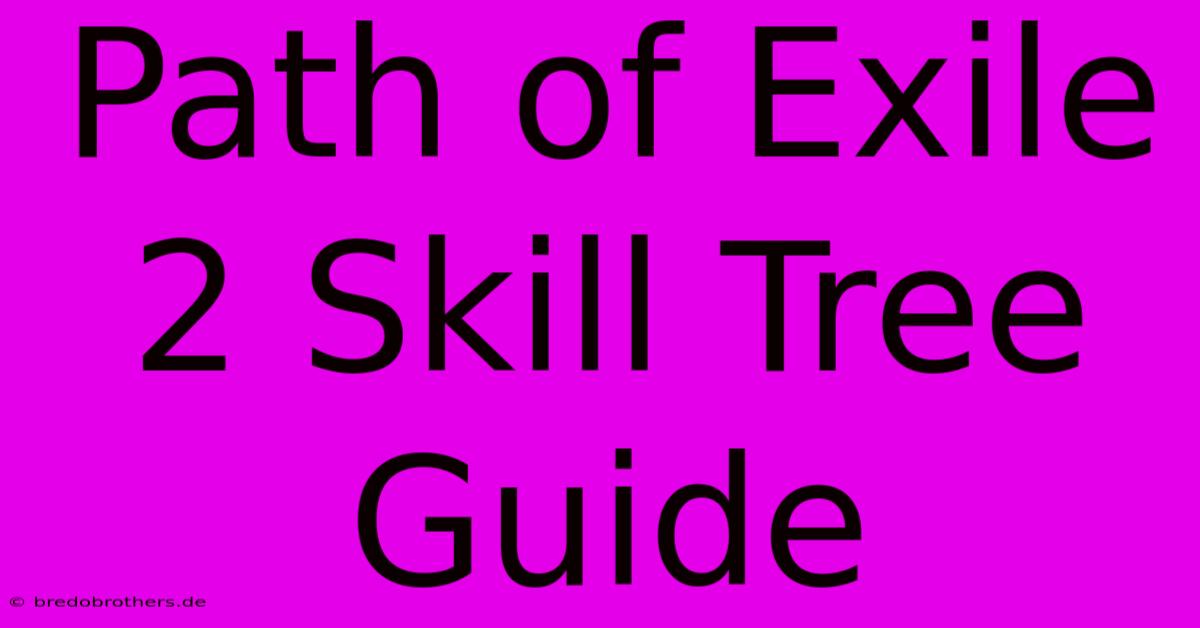 Path Of Exile 2 Skill Tree Guide