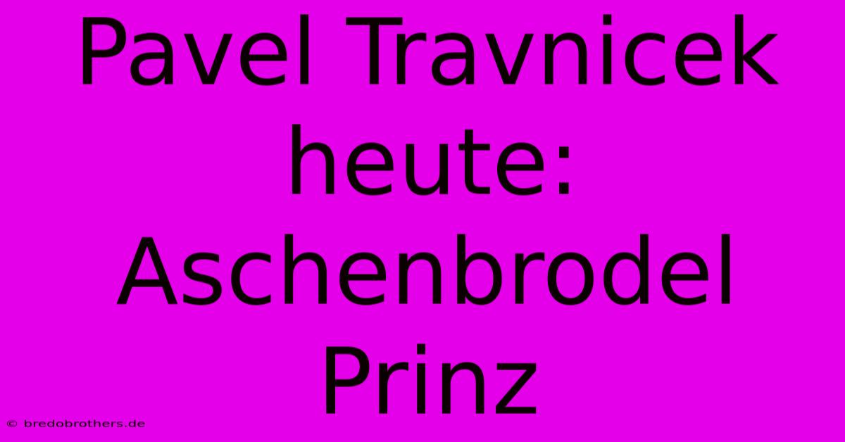 Pavel Travnicek Heute: Aschenbrodel Prinz