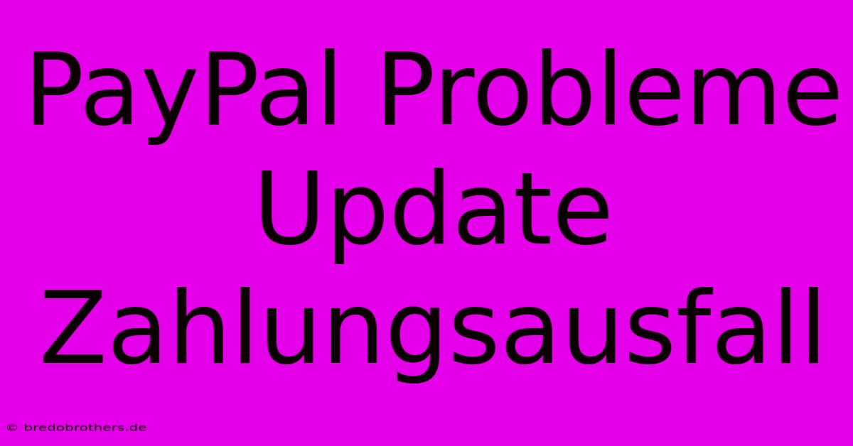 PayPal Probleme Update Zahlungsausfall