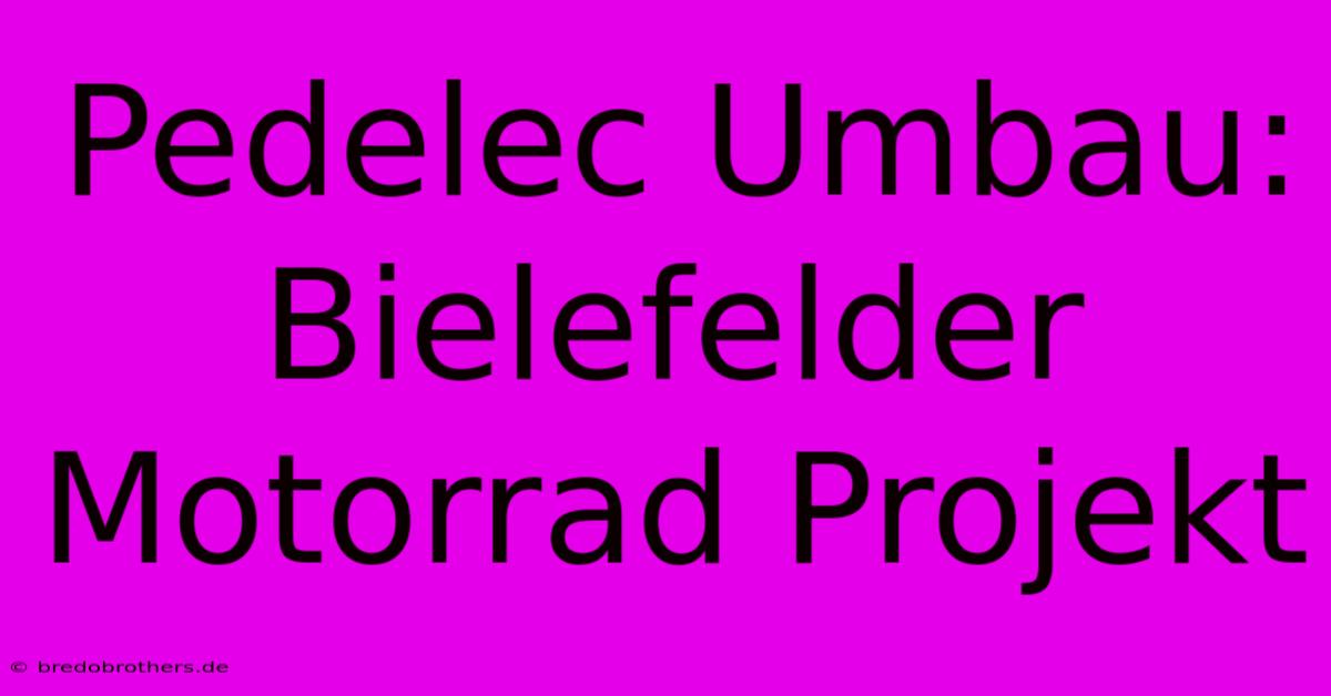 Pedelec Umbau: Bielefelder Motorrad Projekt