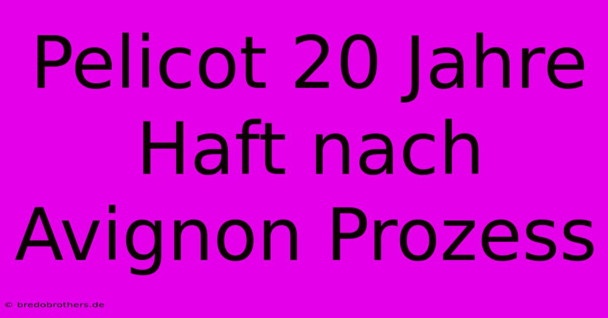 Pelicot 20 Jahre Haft Nach Avignon Prozess