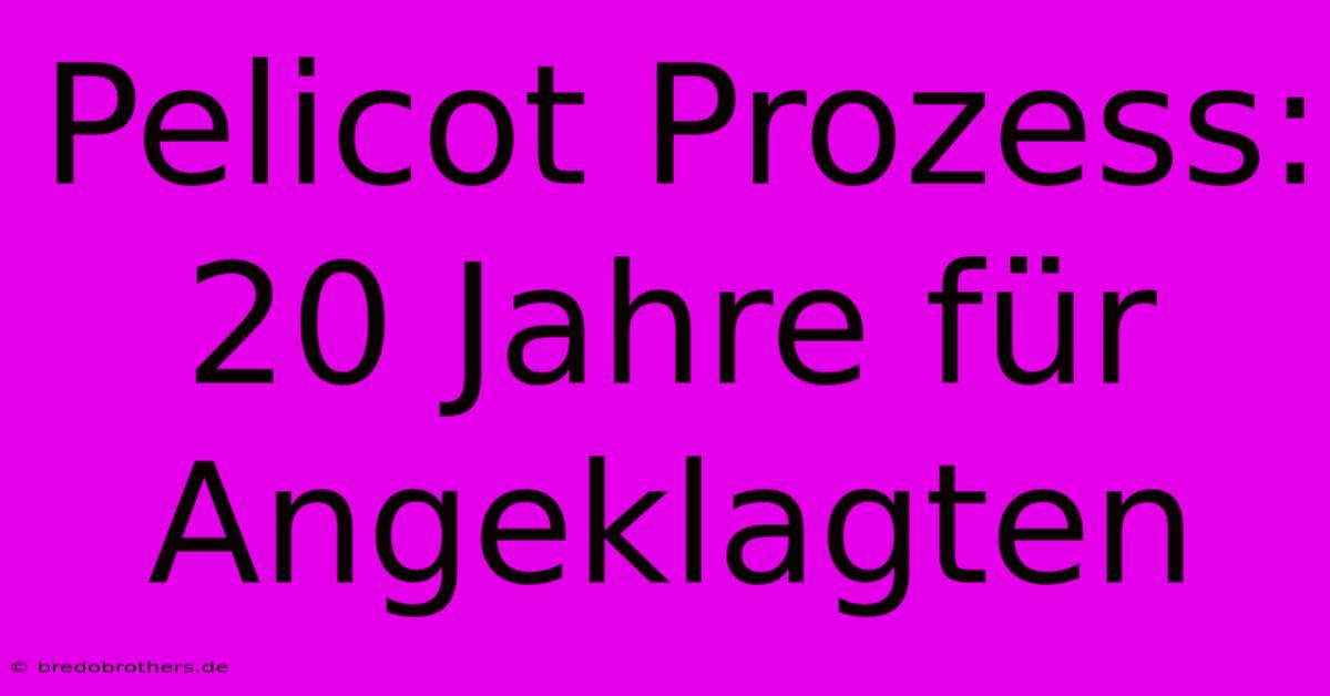 Pelicot Prozess: 20 Jahre Für Angeklagten