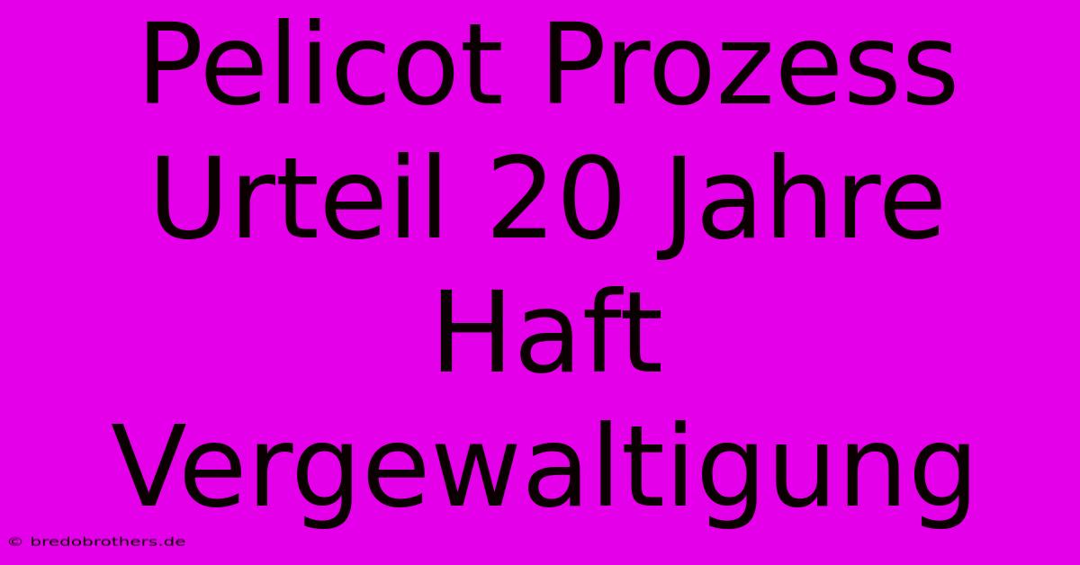 Pelicot Prozess Urteil 20 Jahre Haft Vergewaltigung