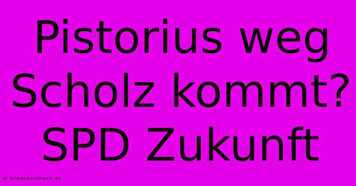 Pistorius Weg Scholz Kommt? SPD Zukunft