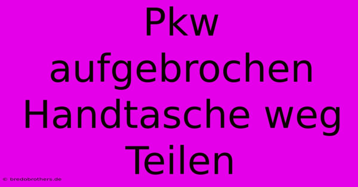 Pkw Aufgebrochen Handtasche Weg Teilen