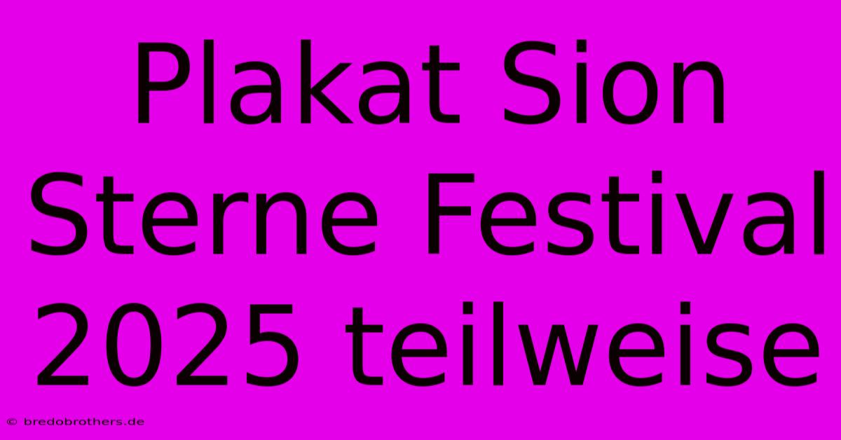 Plakat Sion Sterne Festival 2025 Teilweise