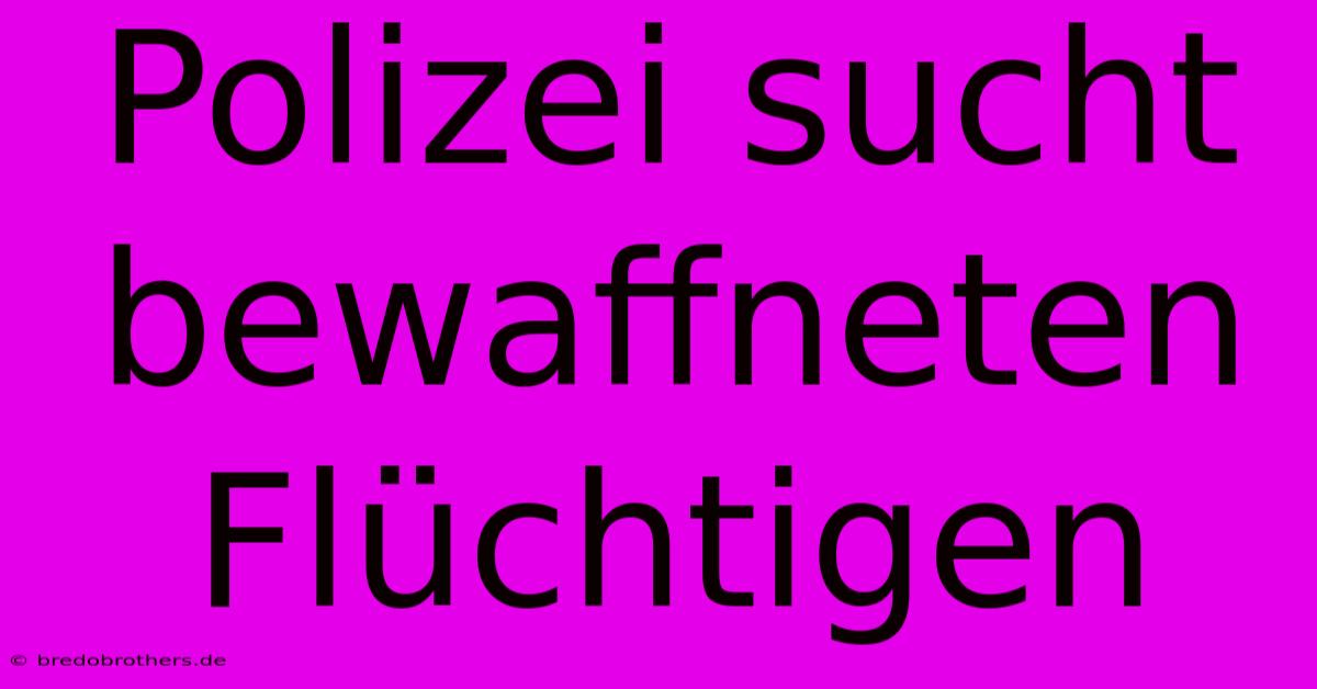 Polizei Sucht Bewaffneten Flüchtigen