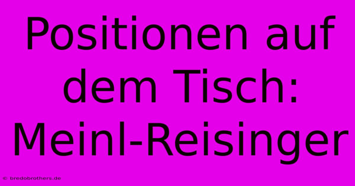 Positionen Auf Dem Tisch: Meinl-Reisinger