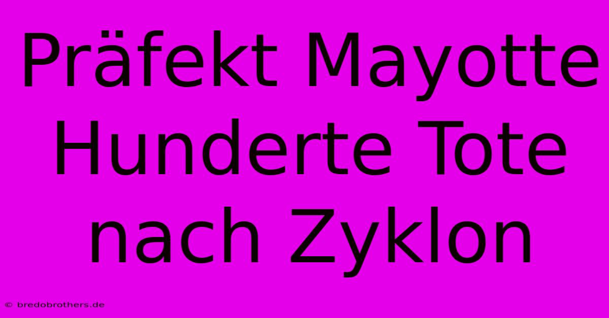 Präfekt Mayotte Hunderte Tote Nach Zyklon