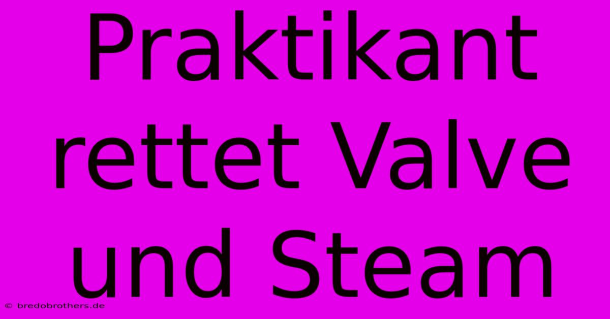 Praktikant Rettet Valve Und Steam