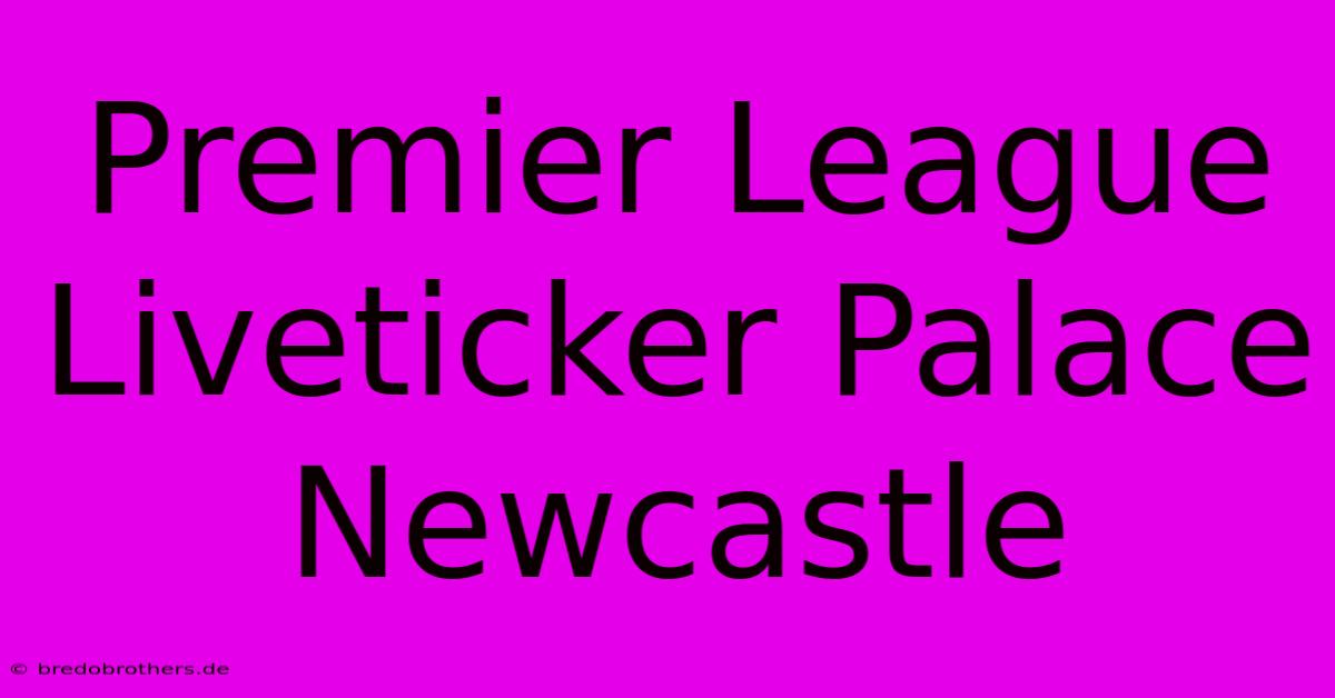 Premier League Liveticker Palace Newcastle