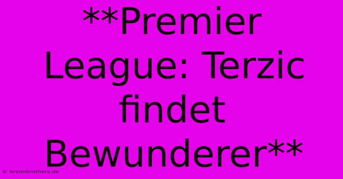 **Premier League: Terzic Findet Bewunderer**