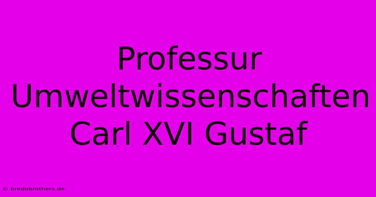 Professur Umweltwissenschaften Carl XVI Gustaf