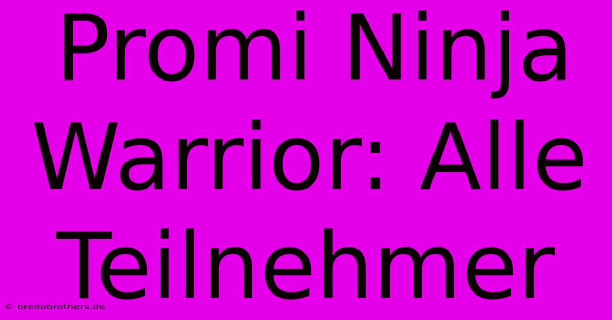 Promi Ninja Warrior: Alle Teilnehmer