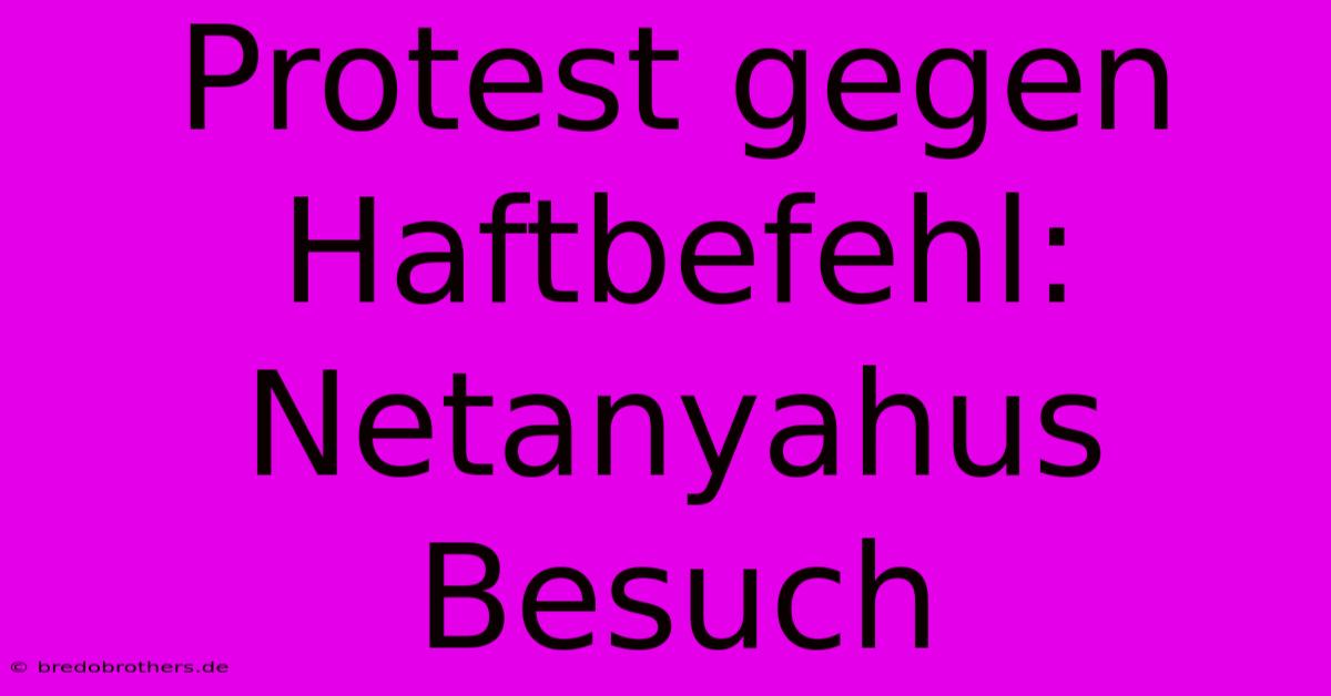 Protest Gegen Haftbefehl: Netanyahus Besuch