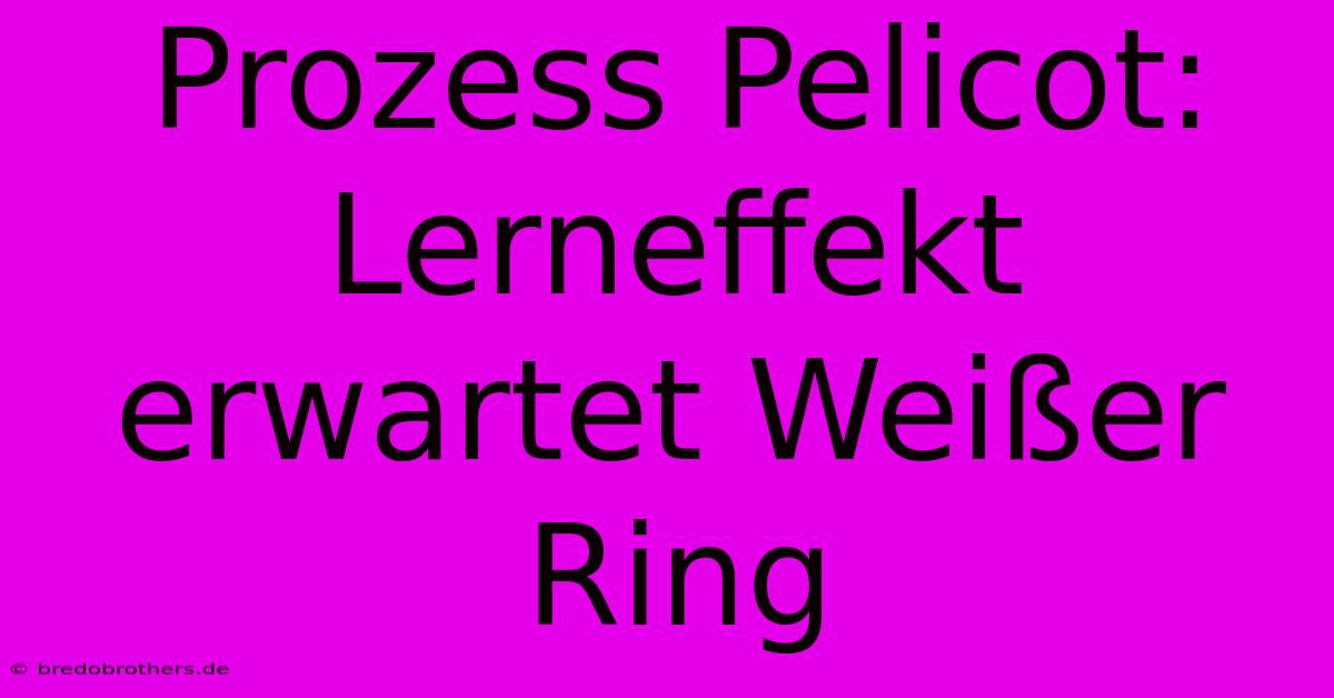 Prozess Pelicot: Lerneffekt Erwartet Weißer Ring