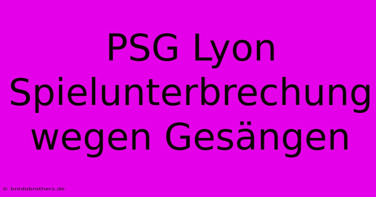 PSG Lyon Spielunterbrechung Wegen Gesängen