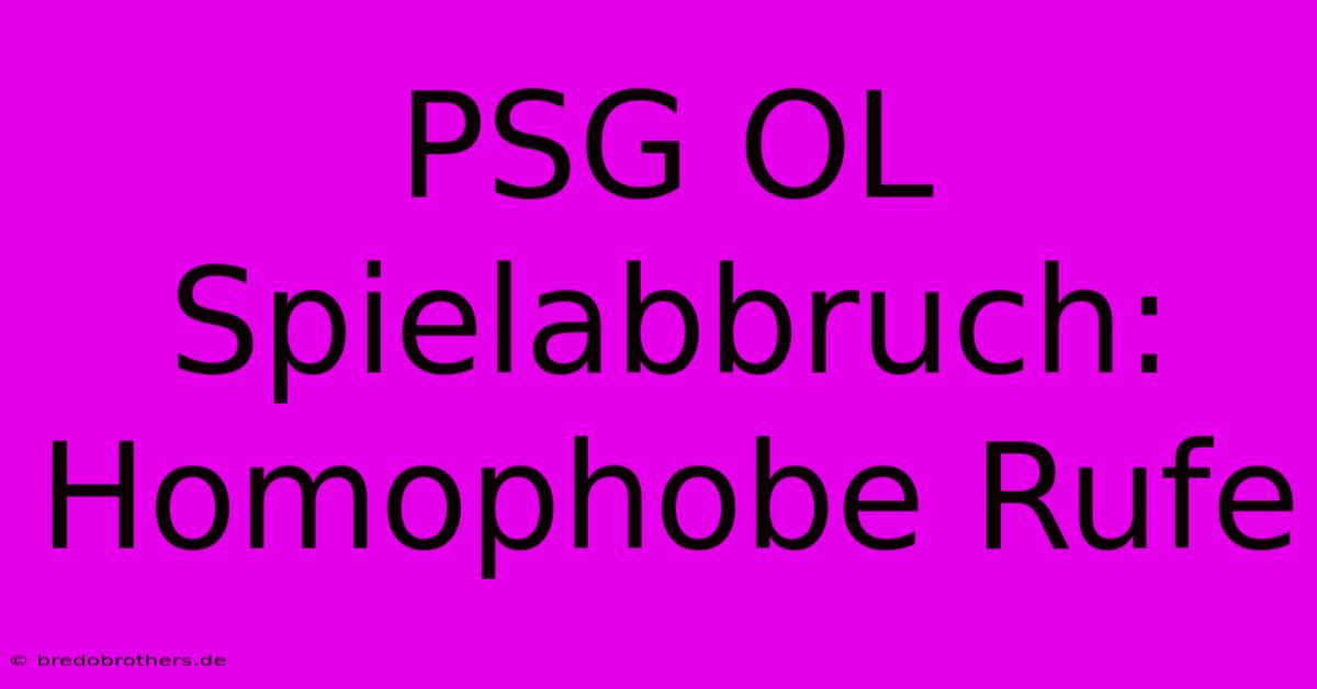 PSG OL Spielabbruch: Homophobe Rufe