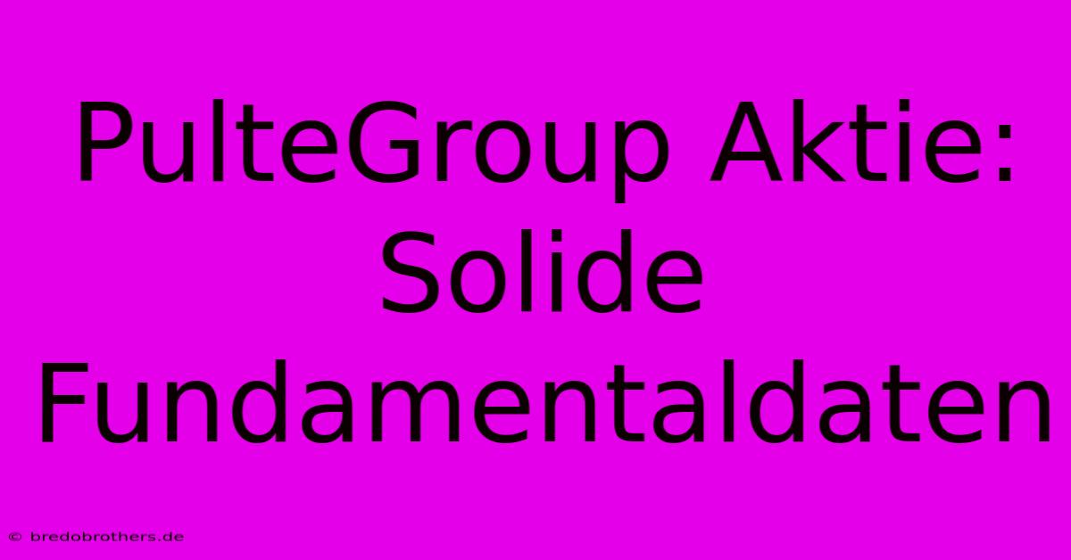 PulteGroup Aktie: Solide Fundamentaldaten