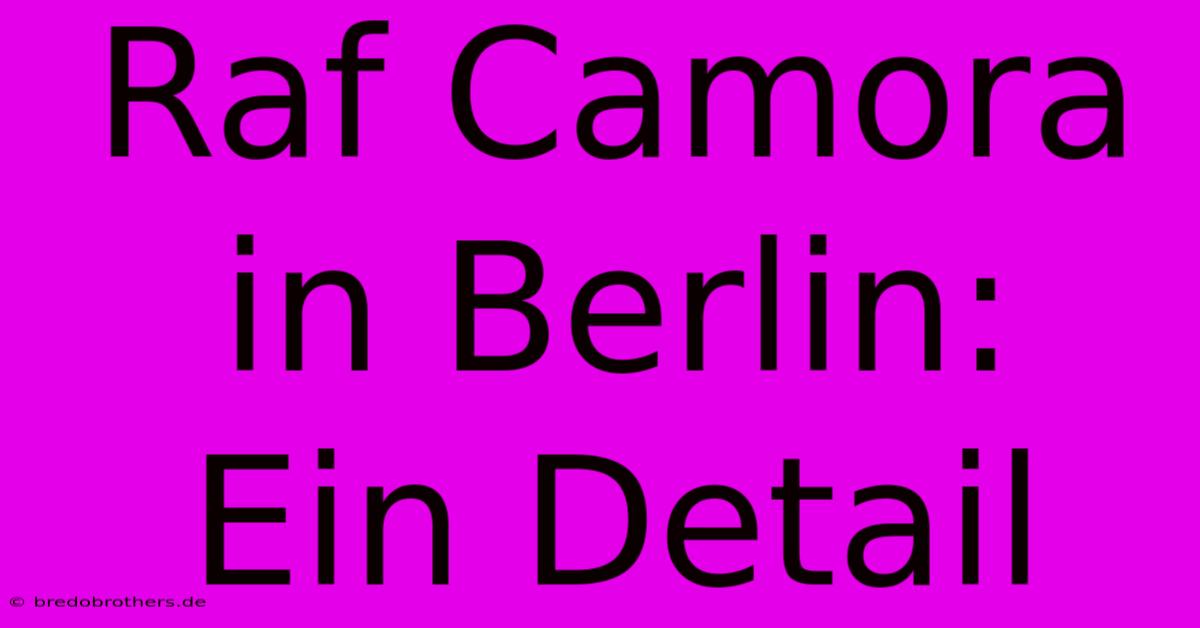 Raf Camora In Berlin:  Ein Detail