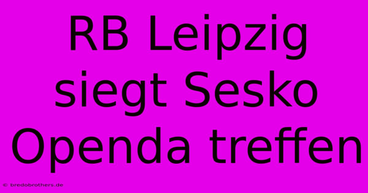 RB Leipzig Siegt Sesko Openda Treffen