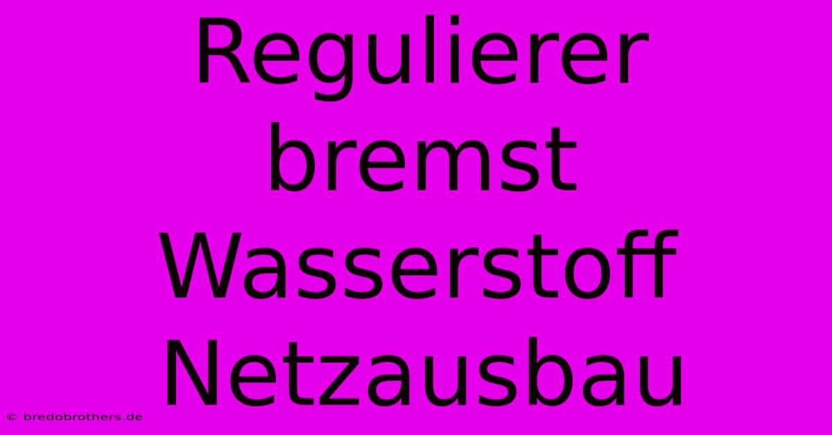 Regulierer Bremst Wasserstoff Netzausbau