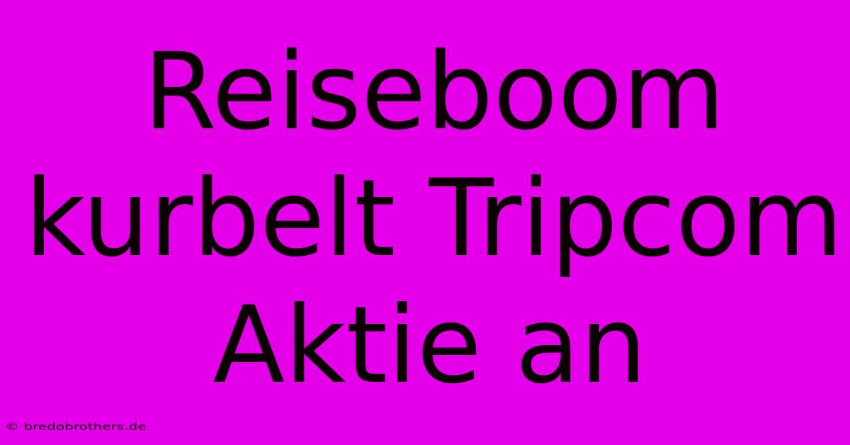 Reiseboom Kurbelt Tripcom Aktie An