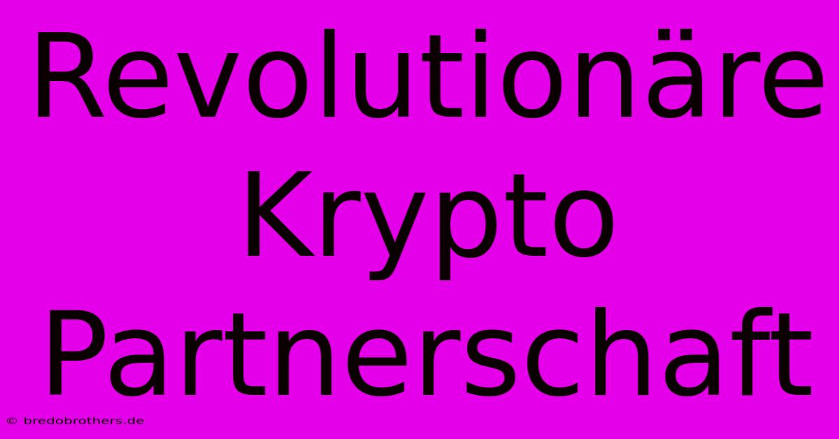 Revolutionäre Krypto Partnerschaft  