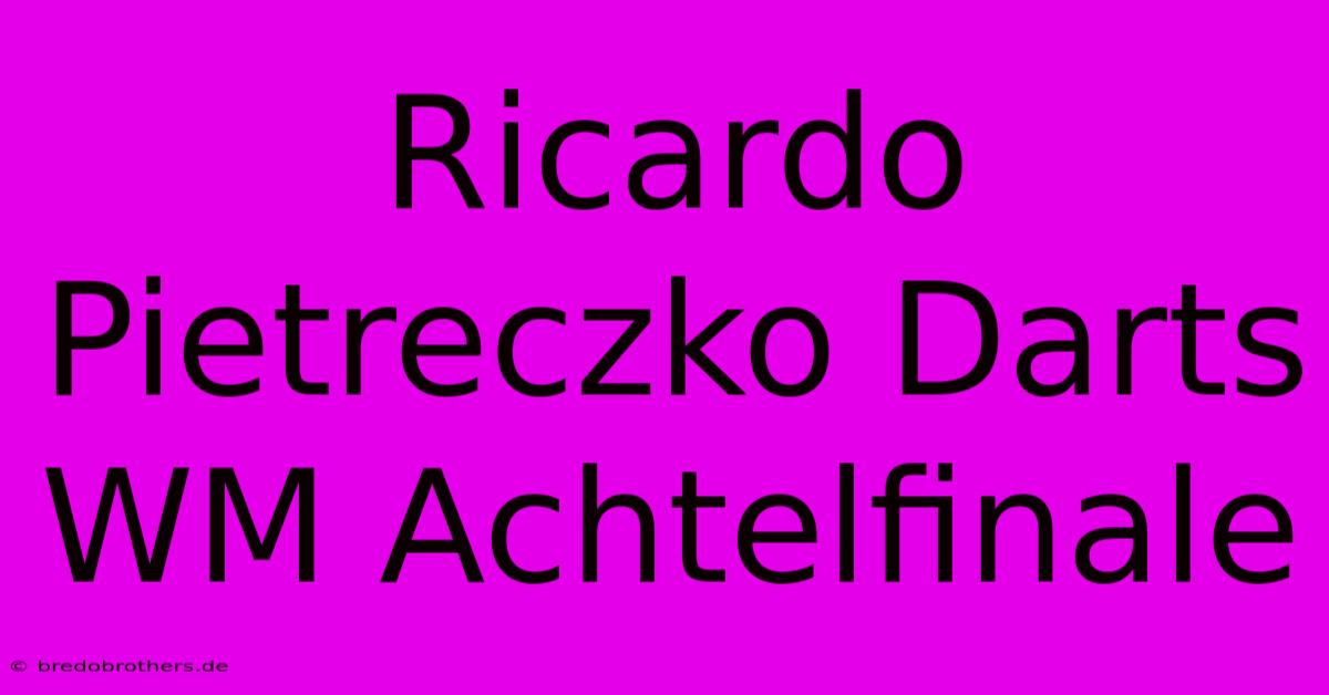 Ricardo Pietreczko Darts WM Achtelfinale