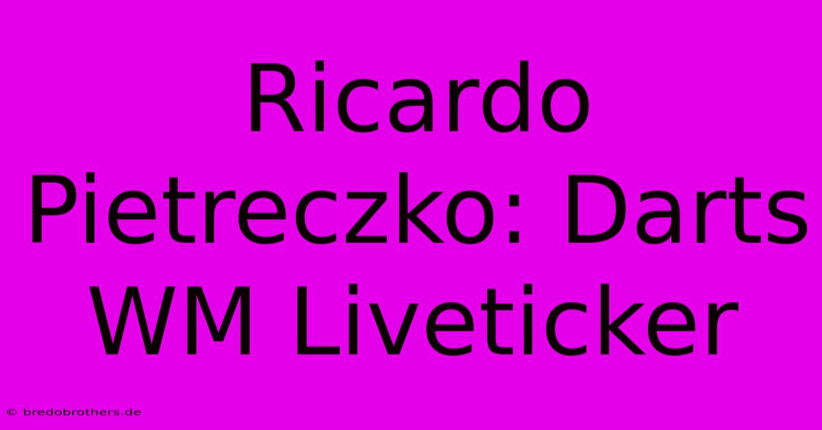 Ricardo Pietreczko: Darts WM Liveticker