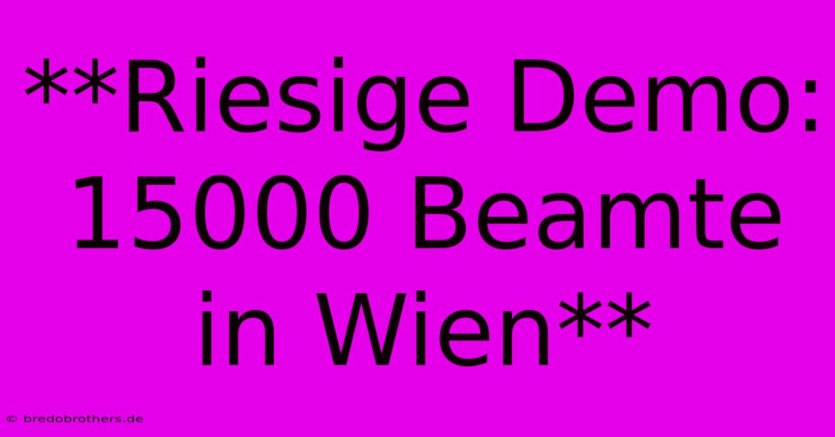 **Riesige Demo: 15000 Beamte In Wien**