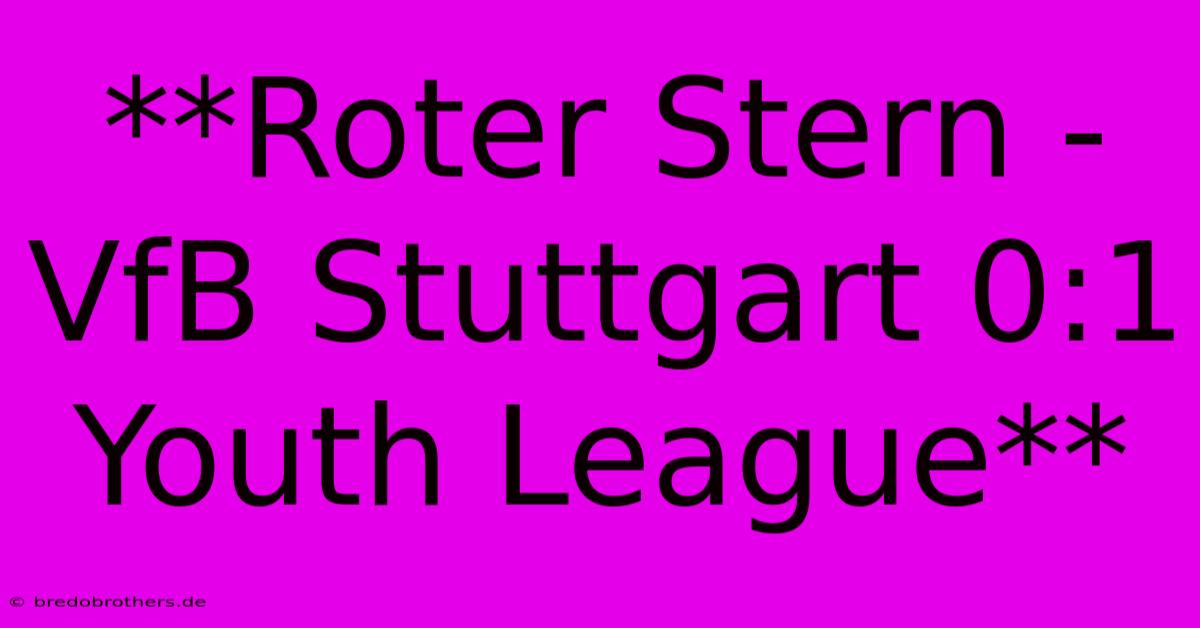 **Roter Stern - VfB Stuttgart 0:1 Youth League**