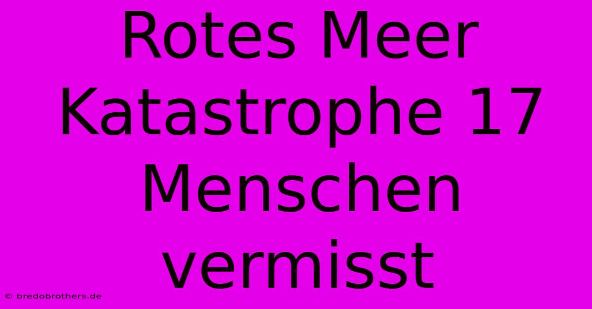 Rotes Meer Katastrophe 17 Menschen Vermisst