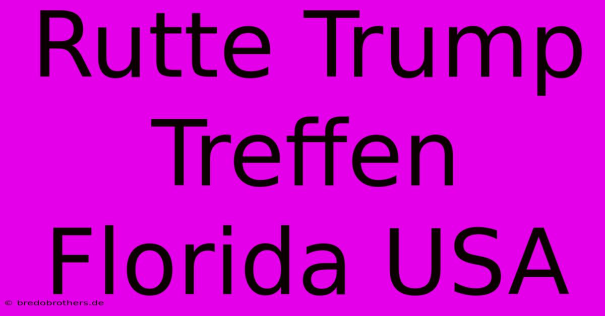 Rutte Trump Treffen Florida USA