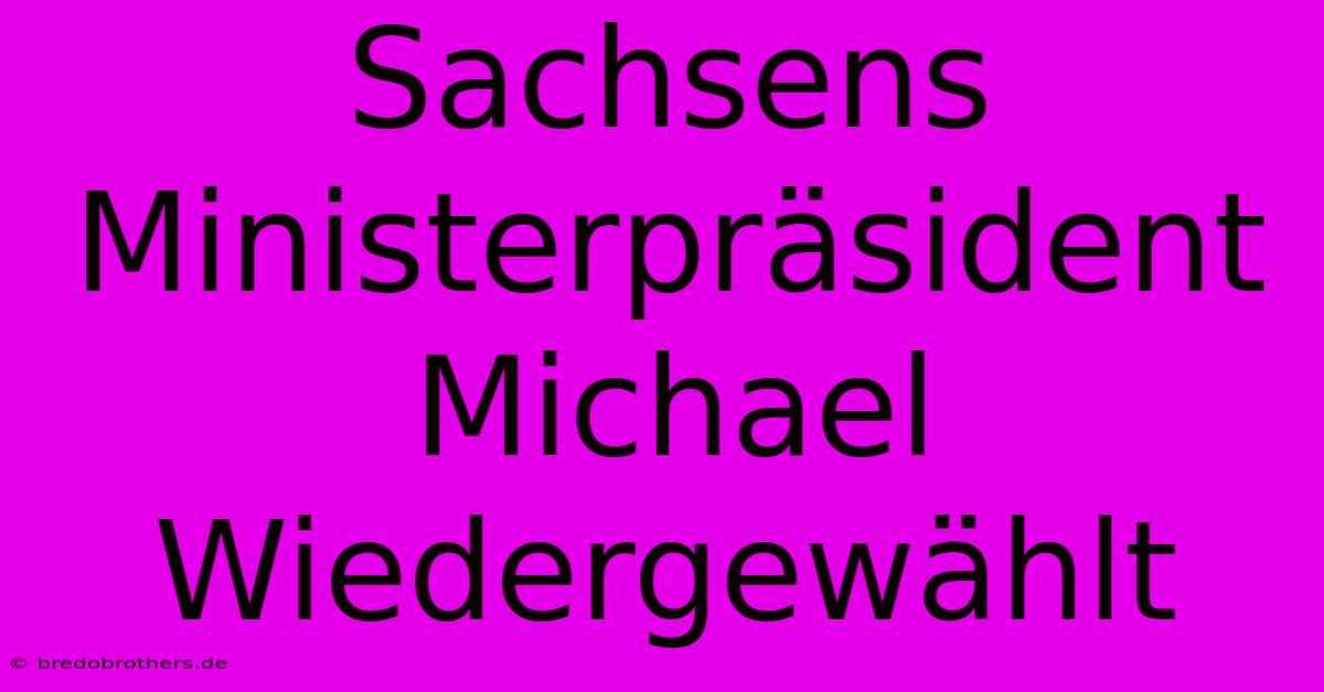 Sachsens Ministerpräsident Michael Wiedergewählt