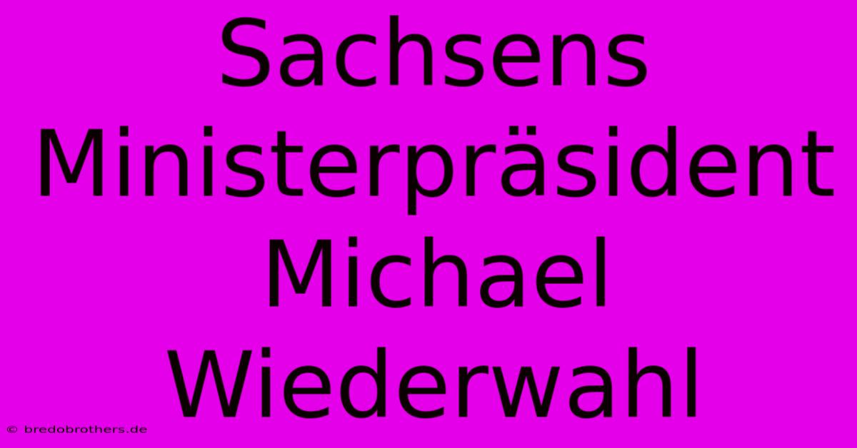 Sachsens Ministerpräsident Michael Wiederwahl