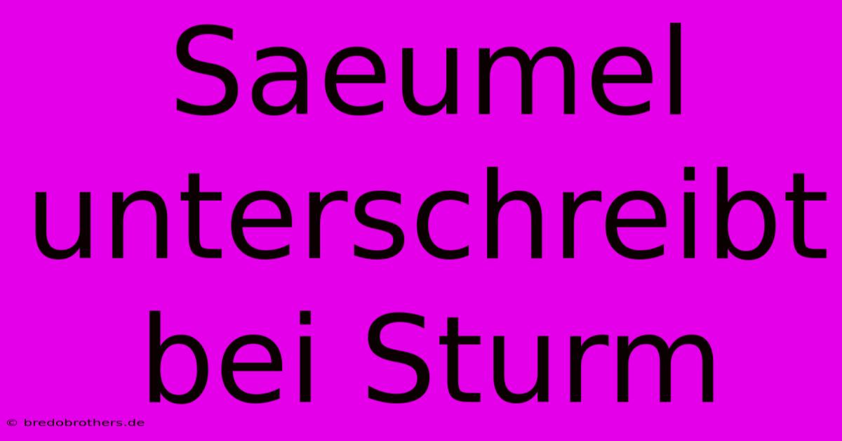 Saeumel Unterschreibt Bei Sturm