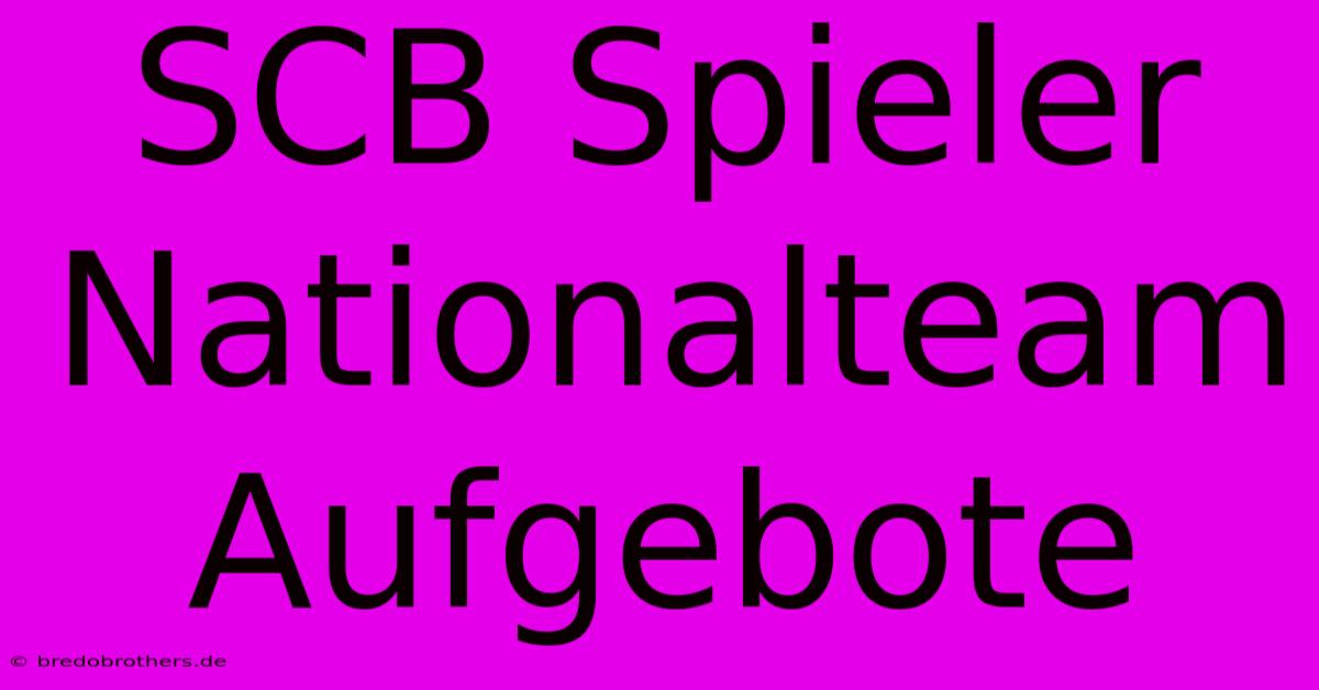 SCB Spieler Nationalteam Aufgebote